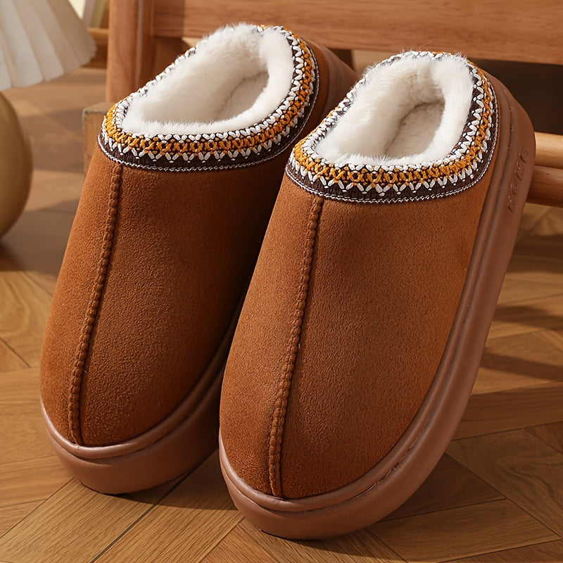 Casual Flannel Slippers for Women and Men - Anti-Slip Thick Bottom