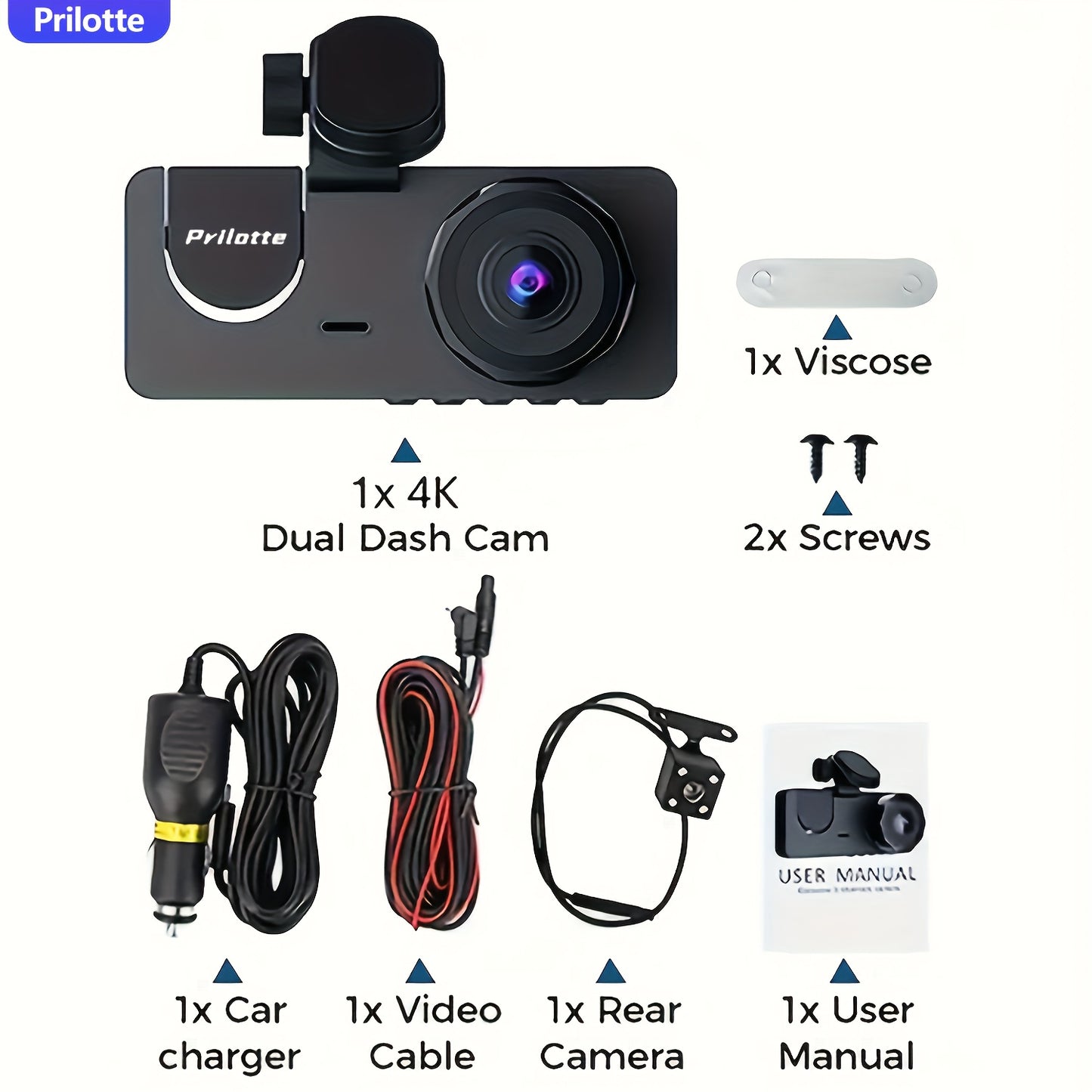 4K UHD Dash Camera for Cars with 32GB SD Card - Enhanced Night Vision