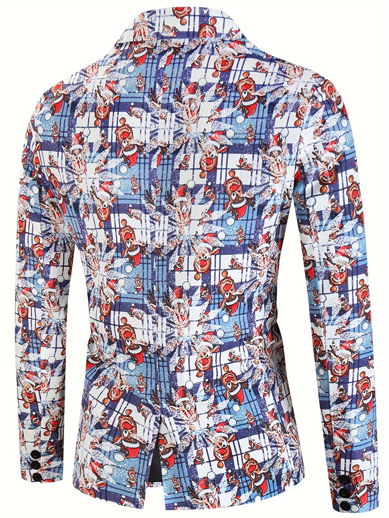 Men's Festive Christmas Digital Print Blazer