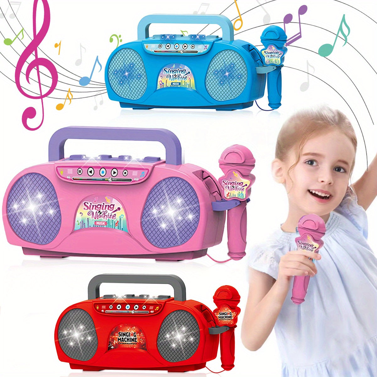 Singing Star Karaoke Microphone Set with Light Effects