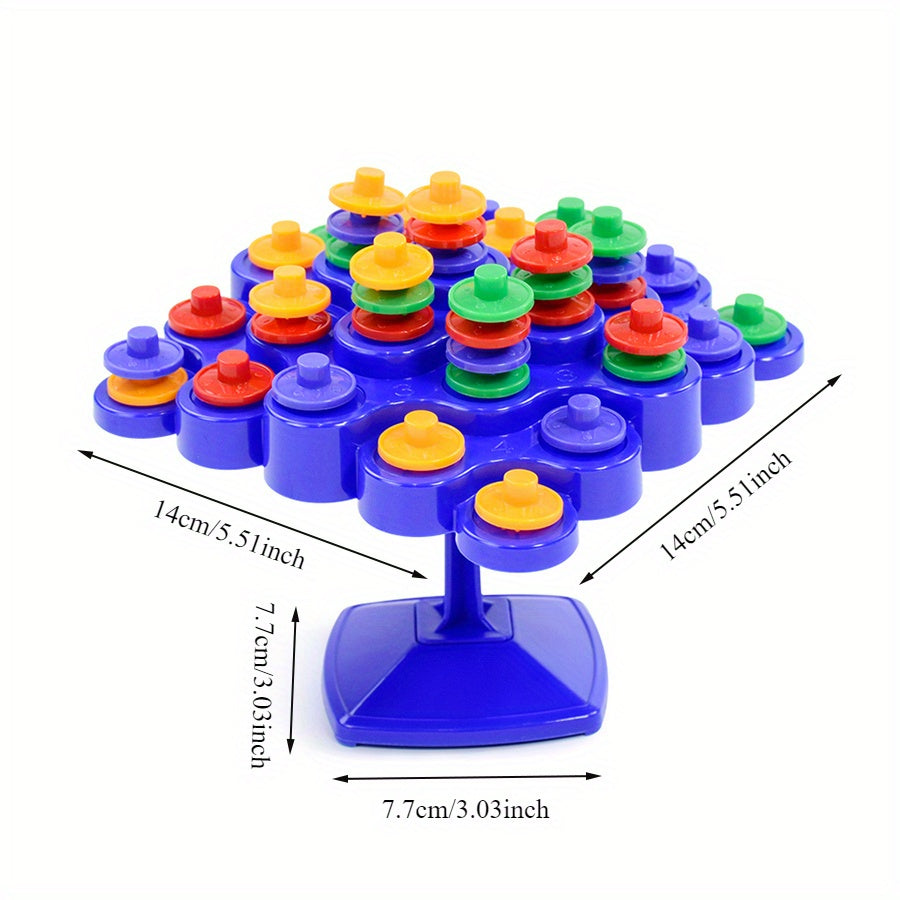 Blue 5-Level Balance Tree Game - Math Skills & Key Training Toy, Interactive Party Game with Dice Included