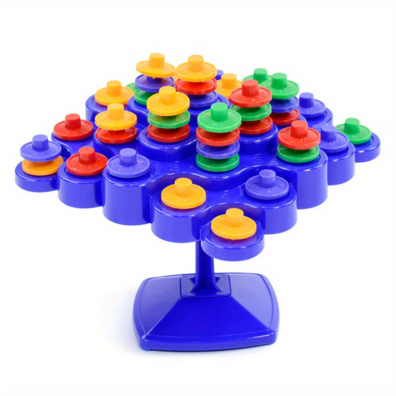 Blue 5-Level Balance Tree Game - Math Skills & Key Training Toy, Interactive Party Game with Dice Included