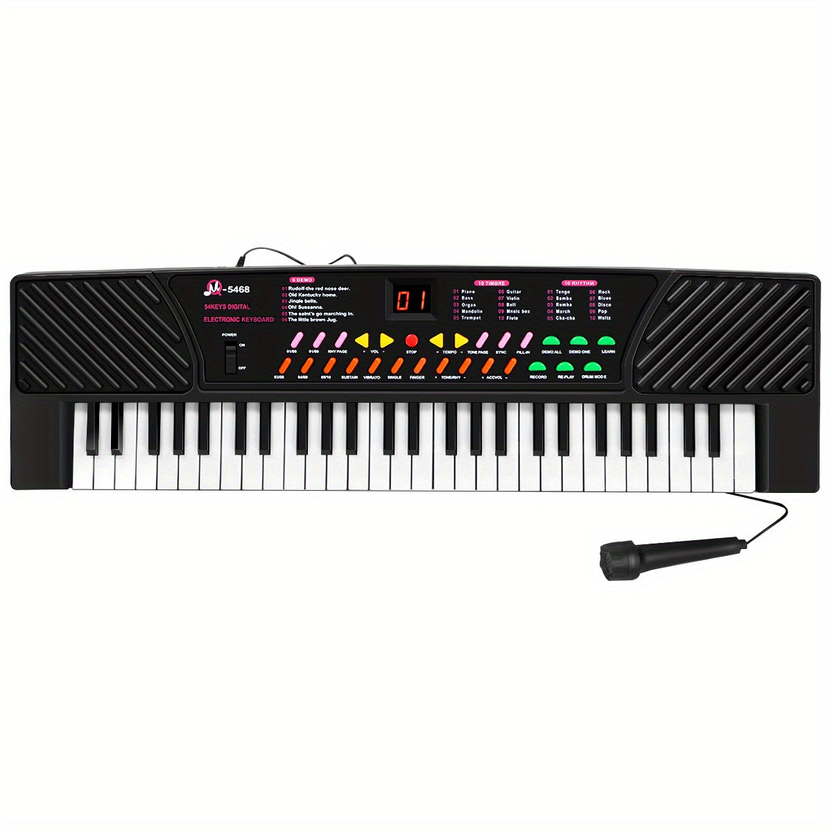 Kids Blk MAXMASS Electronic Keyboard -  54 Key