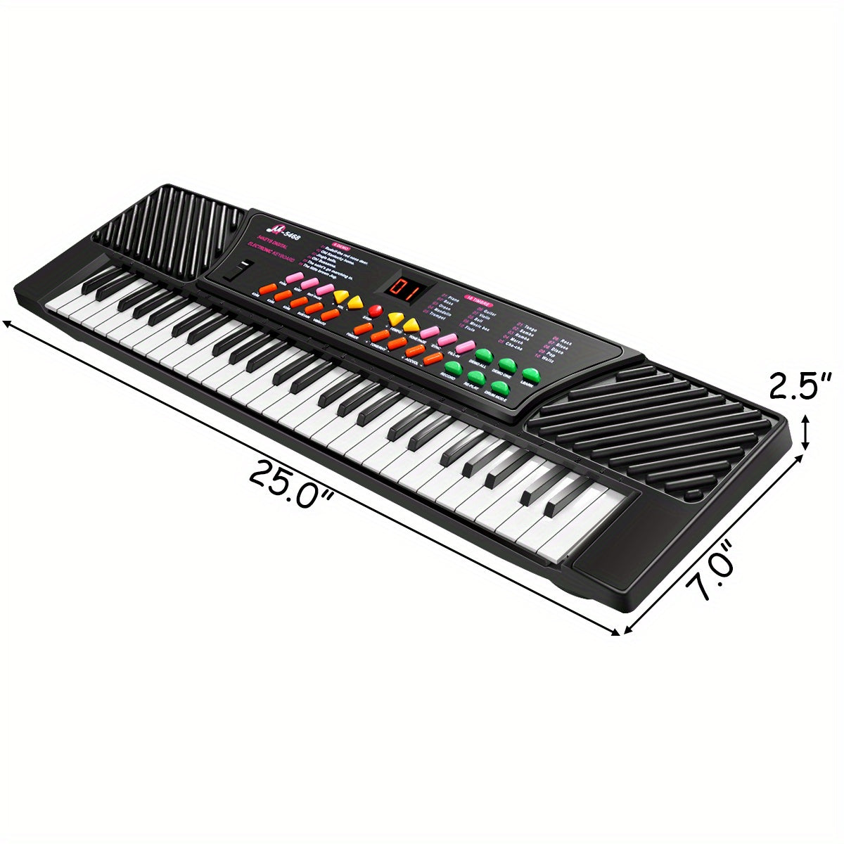 Kids Blk MAXMASS Electronic Keyboard -  54 Key