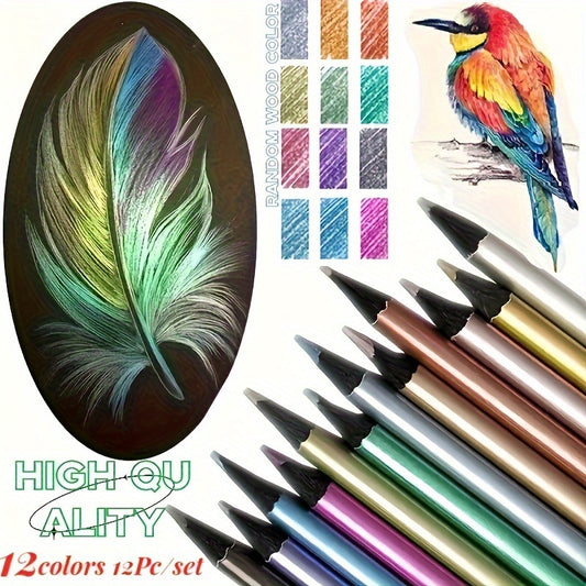 Smooth Metallic Colored Pencils Set