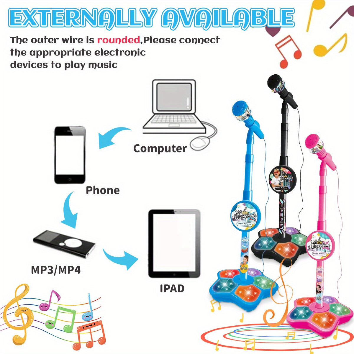 Youngstaz' Stand-Up Karaoke Microphone with Amp - Edutainment Rated