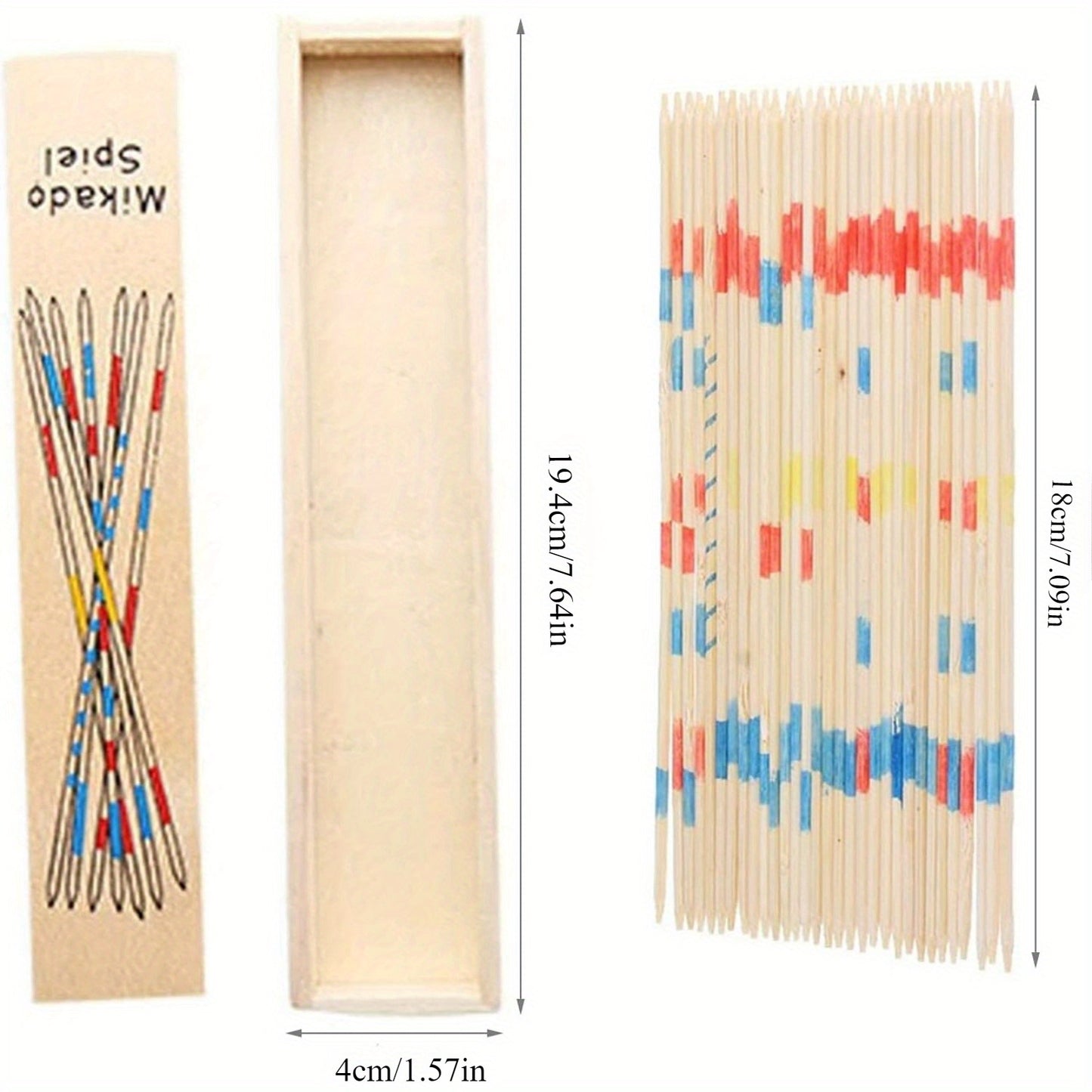 Mikado Pick-Up Sticks Game - 31pcs Classic Wooden Strategy Set for Adults & Teens, Perfect for Family Fun Parties & Gifts, No Batteries Required