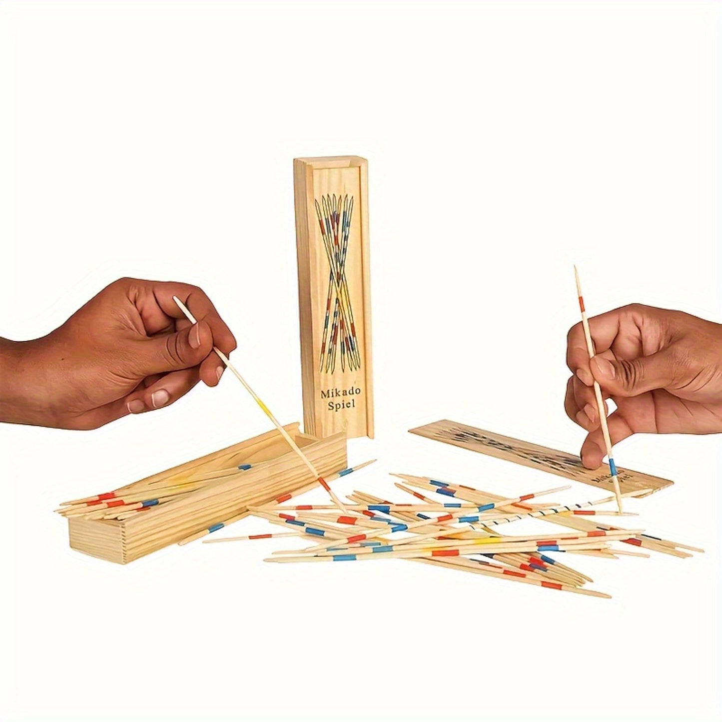 Mikado Pick-Up Sticks Game - 31pcs Classic Wooden Strategy Set for Adults & Teens, Perfect for Family Fun Parties & Gifts, No Batteries Required