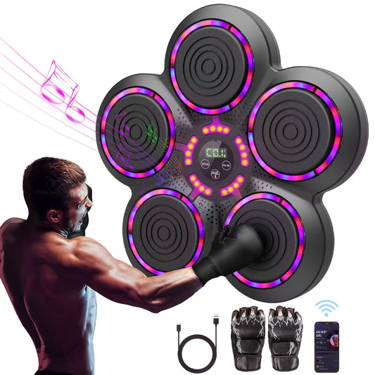 Intelligent Wall Mounted Electronic Music Boxing Trainer with Boxing Gloves