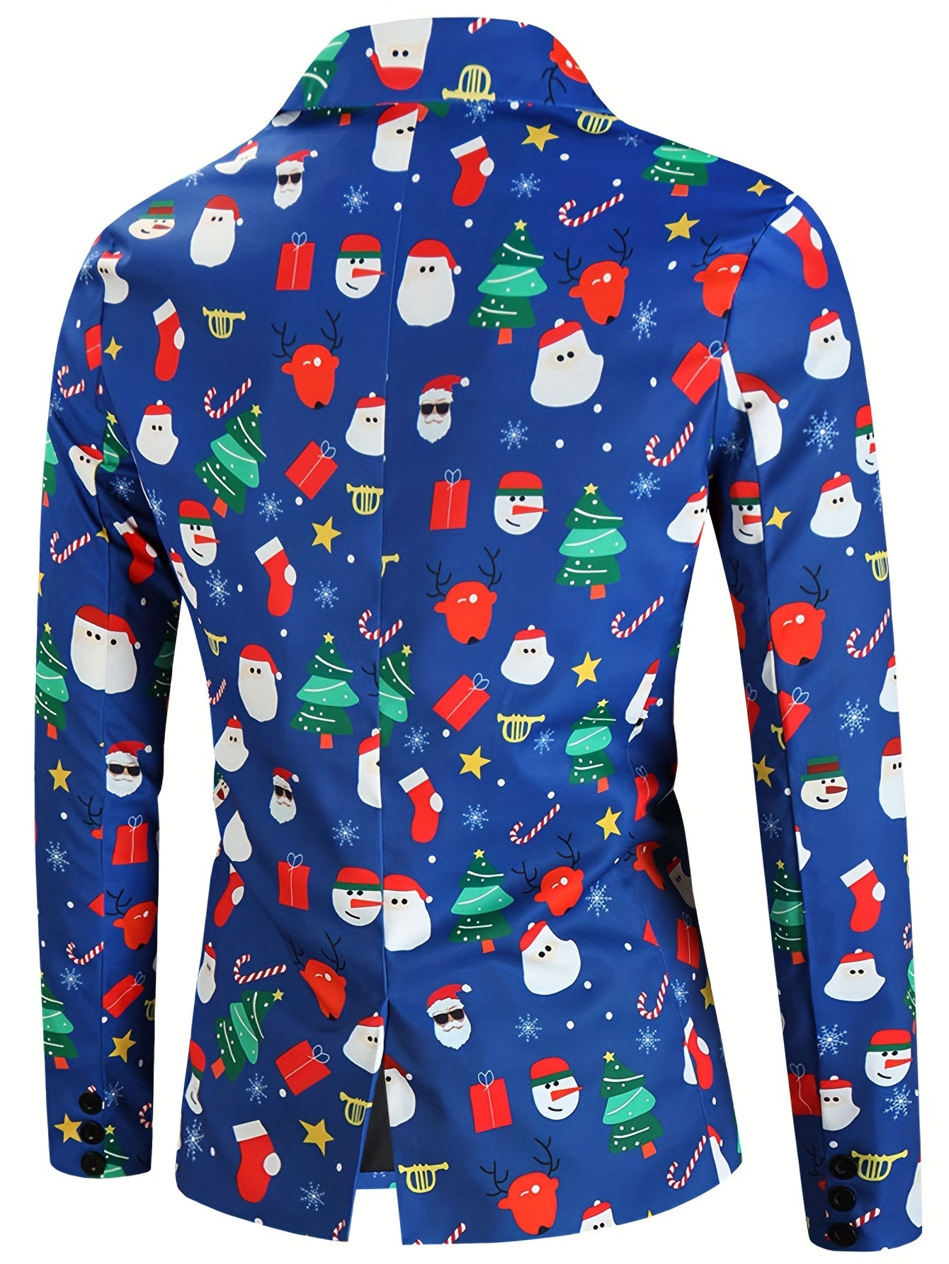 Men's Festive Christmas Digital Print Blazer