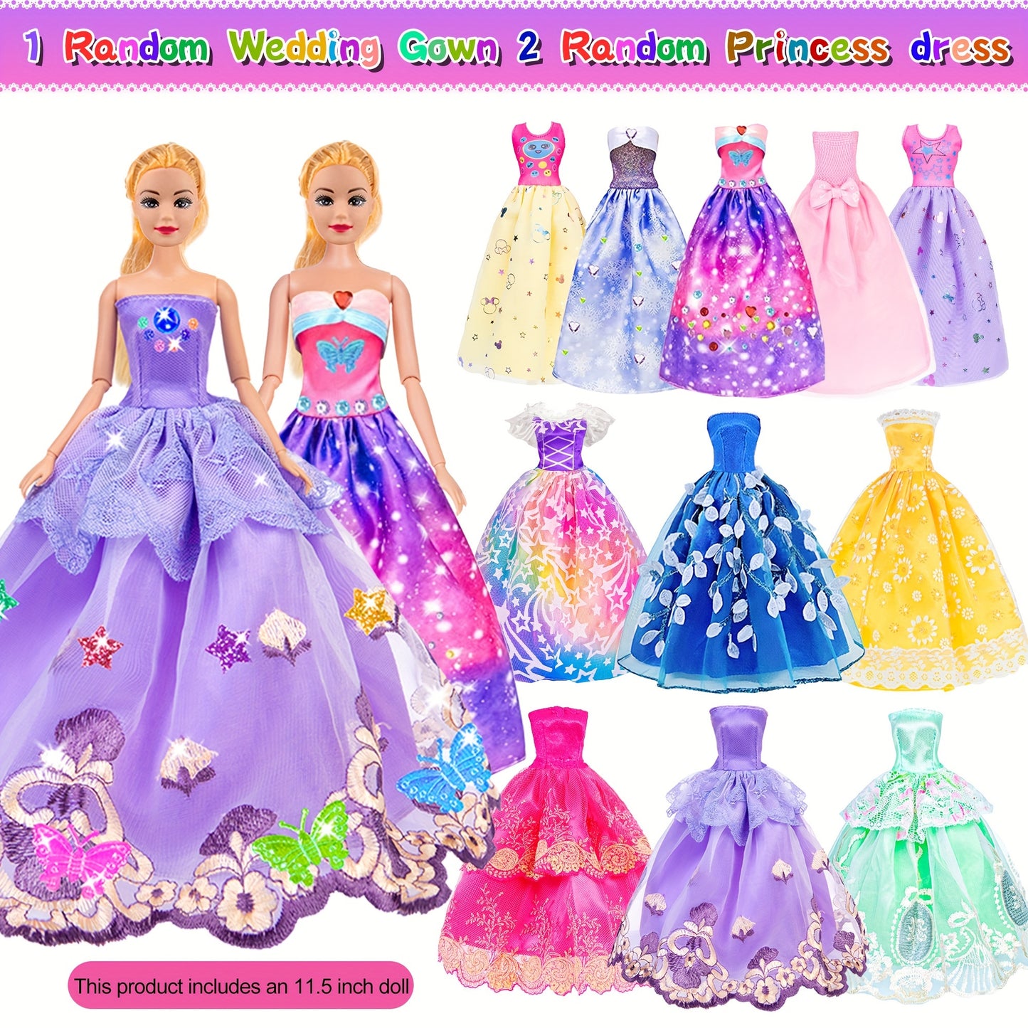 Fashion Girl Doll with Clothes - 91pcs