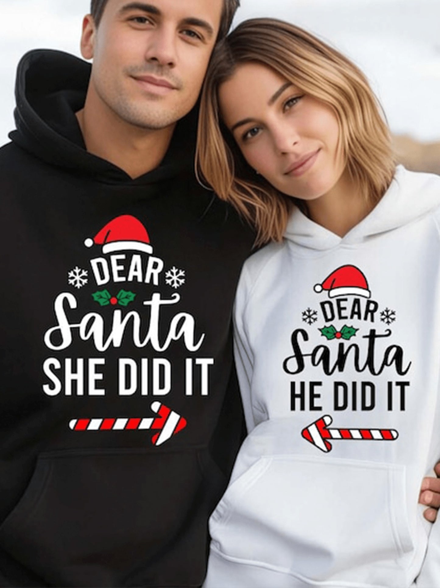 Dear Santa Matching Hoodie Set for Him and Her