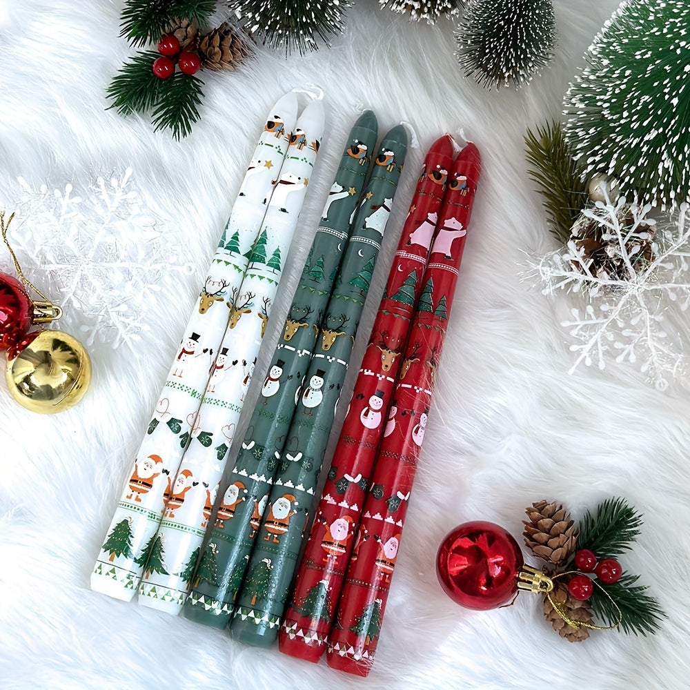 Christmas Taper Candles -2pc set