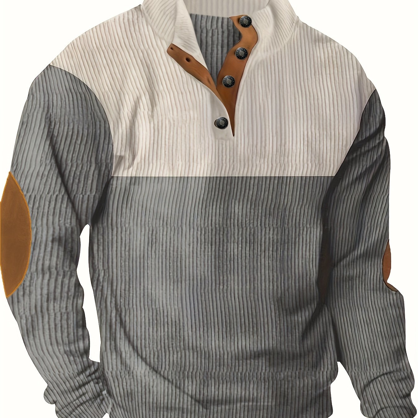 Mens Color Block Knitted Collar Pullover Sweater