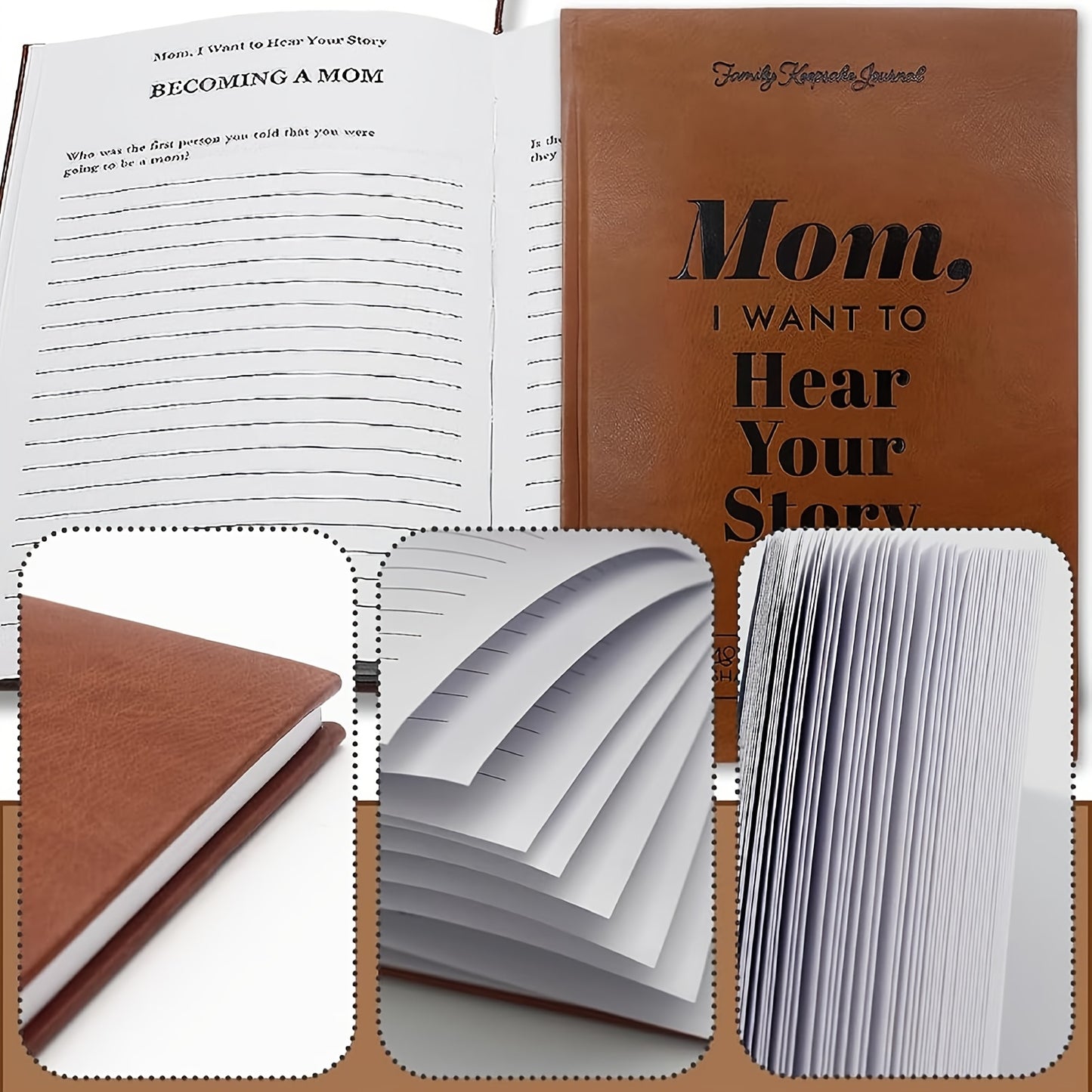 Mom And Dad, I Want To Hear Your Story, Leather Wrapped Hardcover, Dad'S Mentoring Journal, Sharing Her Thoughts And Memories, Mom And Dad'S Journal Of Meaningful Memories, Preserving Meaningful Years