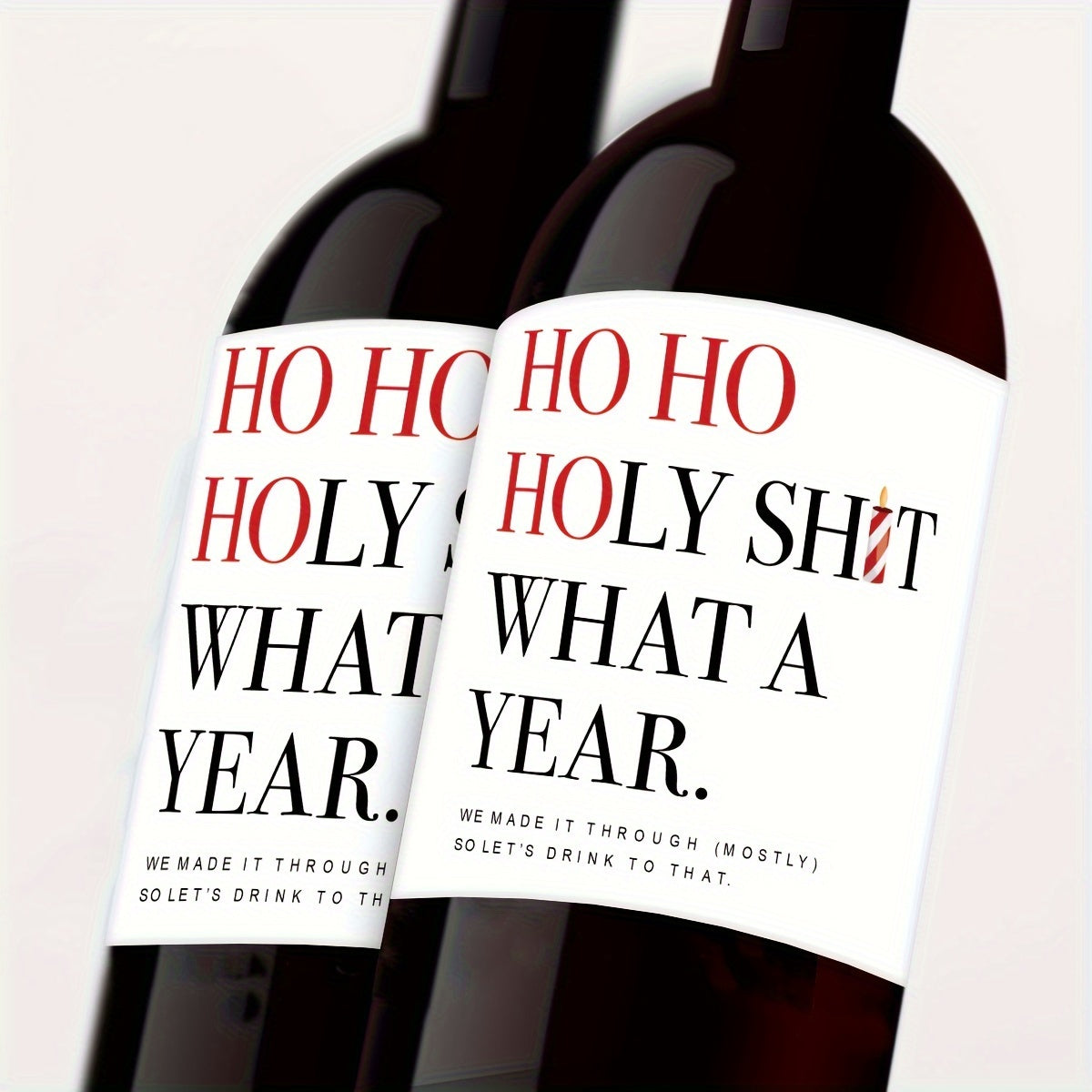 Cheeryo Christmas Wine Bottle Labels 6 pcs