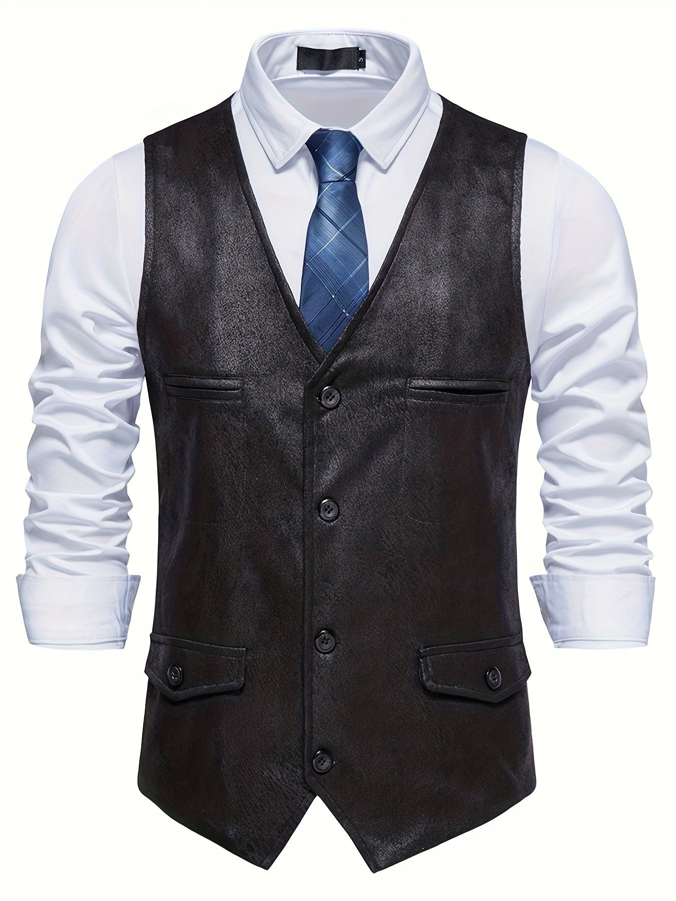 Classic Single Breasted V-neck Dress Vest