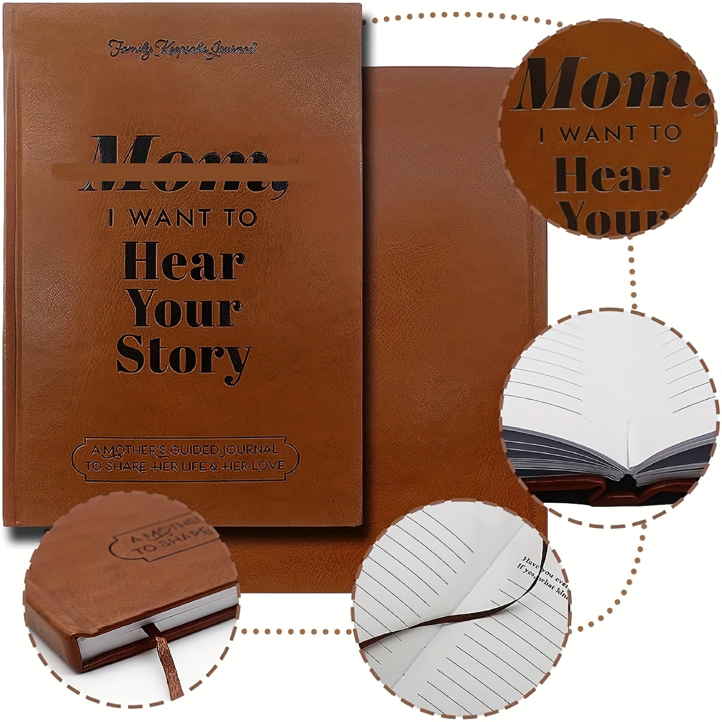 Mom And Dad, I Want To Hear Your Story, Leather Wrapped Hardcover, Dad'S Mentoring Journal, Sharing Her Thoughts And Memories, Mom And Dad'S Journal Of Meaningful Memories, Preserving Meaningful Years