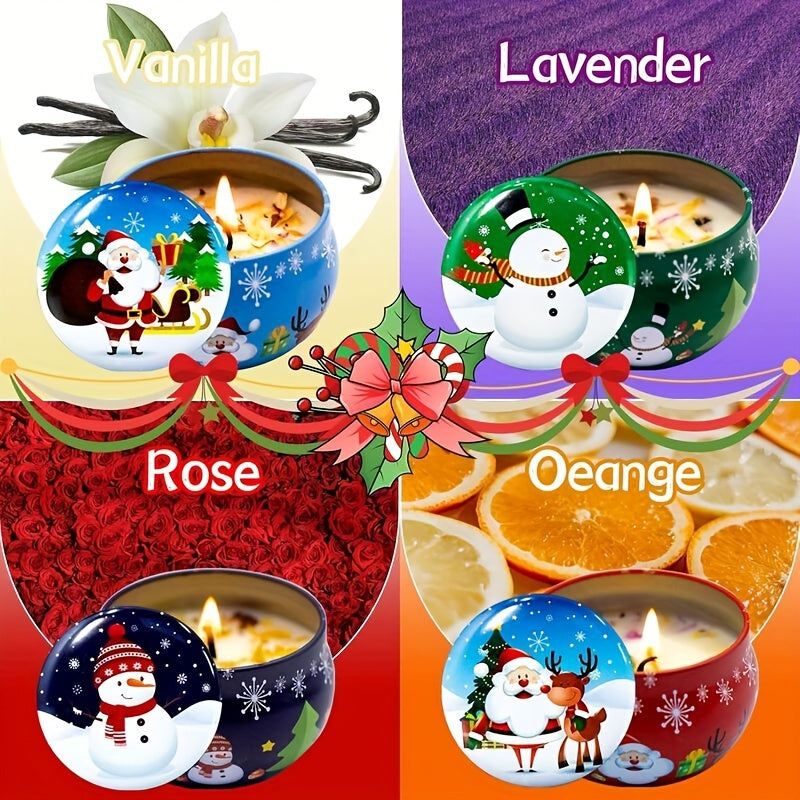 Christmas Aromatherapy Candle Gift Set - Lavender, Vanilla, Rose & Orange