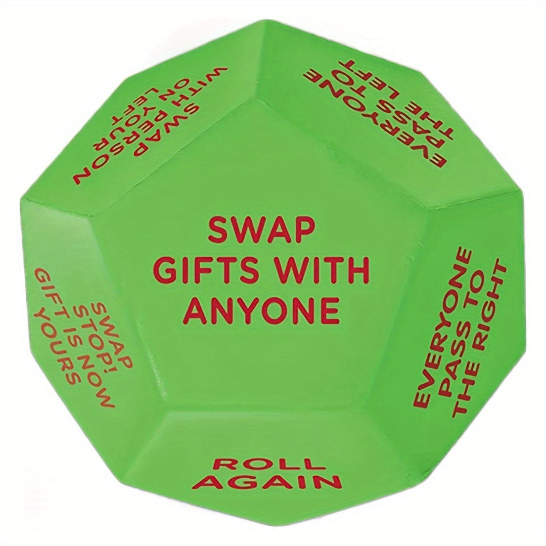 Christmas Party Favor Dice - 3x3 Inch Santa Gift Exchange Game, 12 Unique Sides for Festive Holiday Fun & Family Entertainment