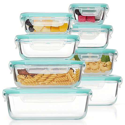 8 Pack Premium Glass Food Storage Containers