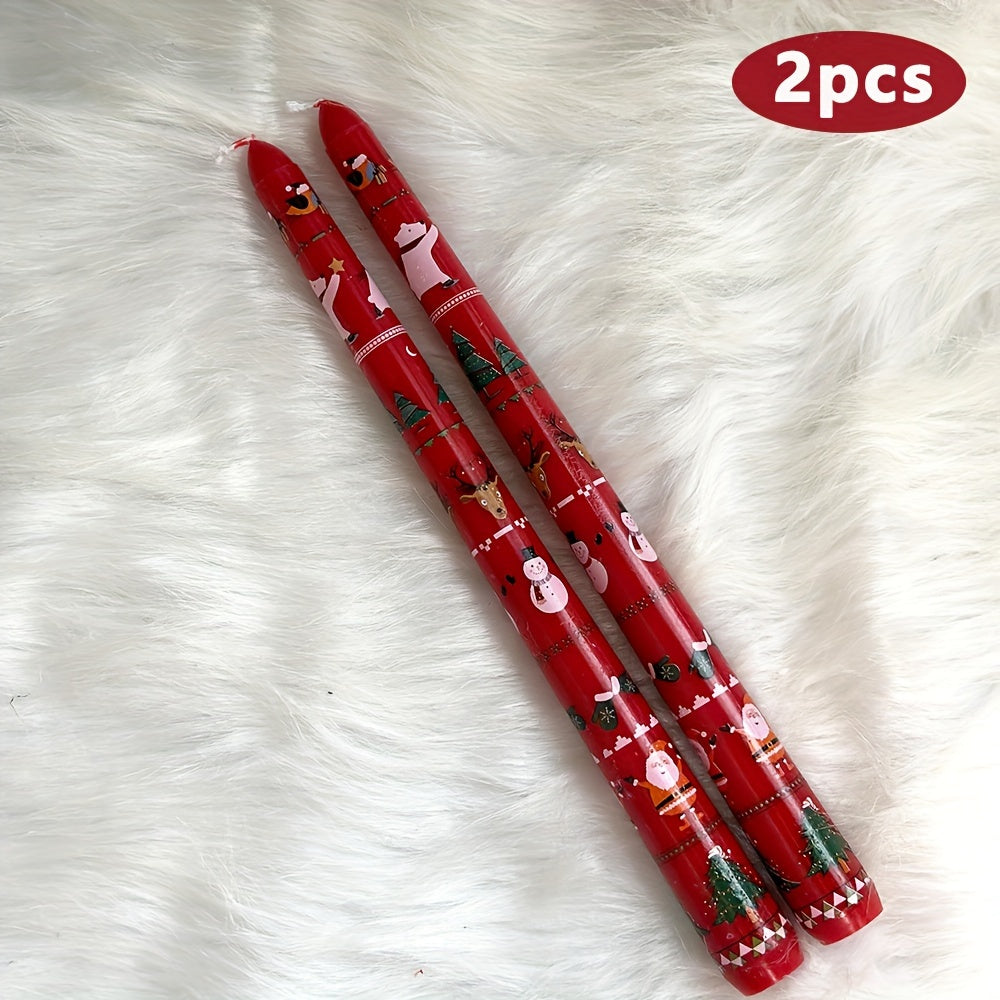 Christmas Taper Candles -2pc set