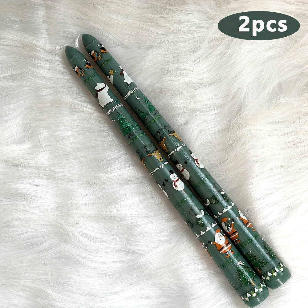 Christmas Taper Candles -2pc set