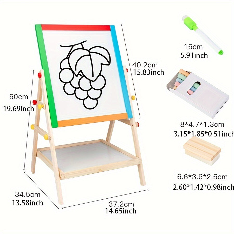 2-in-1 Wooden Drawing Board - Double-Sided