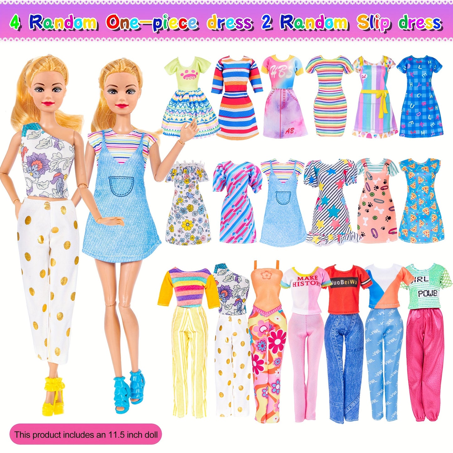 Fashion Girl Doll with Clothes - 91pcs