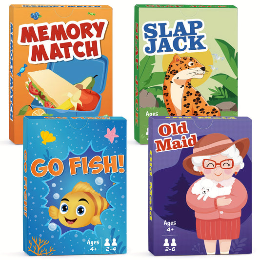 Classic Children's Card Games Set - 172 Cards - Go Fish, Slap Jack + More