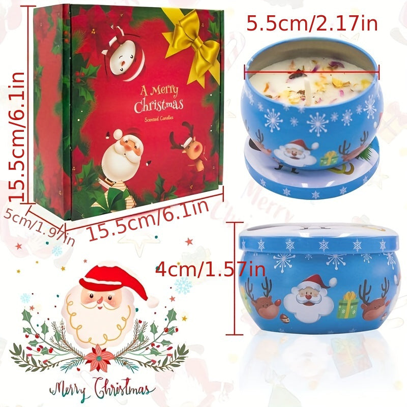 Christmas Aromatherapy Candle Gift Set - Lavender, Vanilla, Rose & Orange