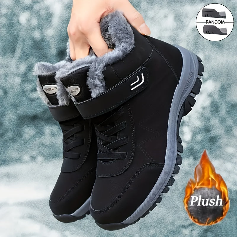 Non-slip Warm Women's Winter Snow Boots, Plush Lined High-top Casual Leisure Outdoor Hiking Shoes