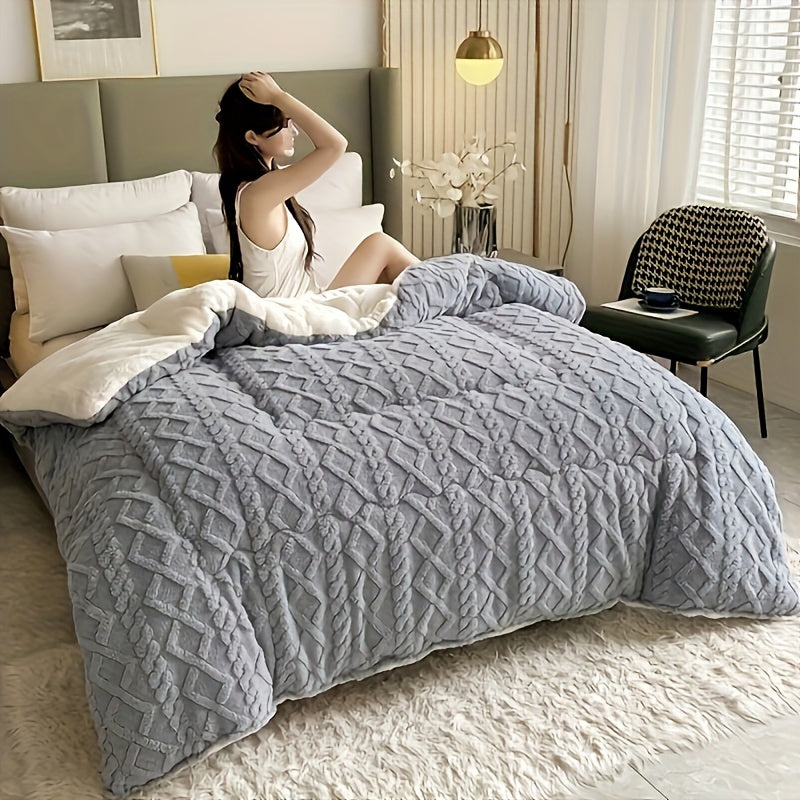 Luxtaf & Sherpa Fleece Comforter - Soft, Thick, and Warm - Machine Washable, Perfect for Bedroom, Guest Room, and Hotel