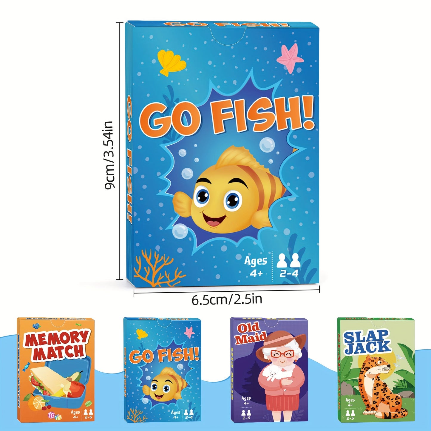 Classic Children's Card Games Set - 172 Cards - Go Fish, Slap Jack + More