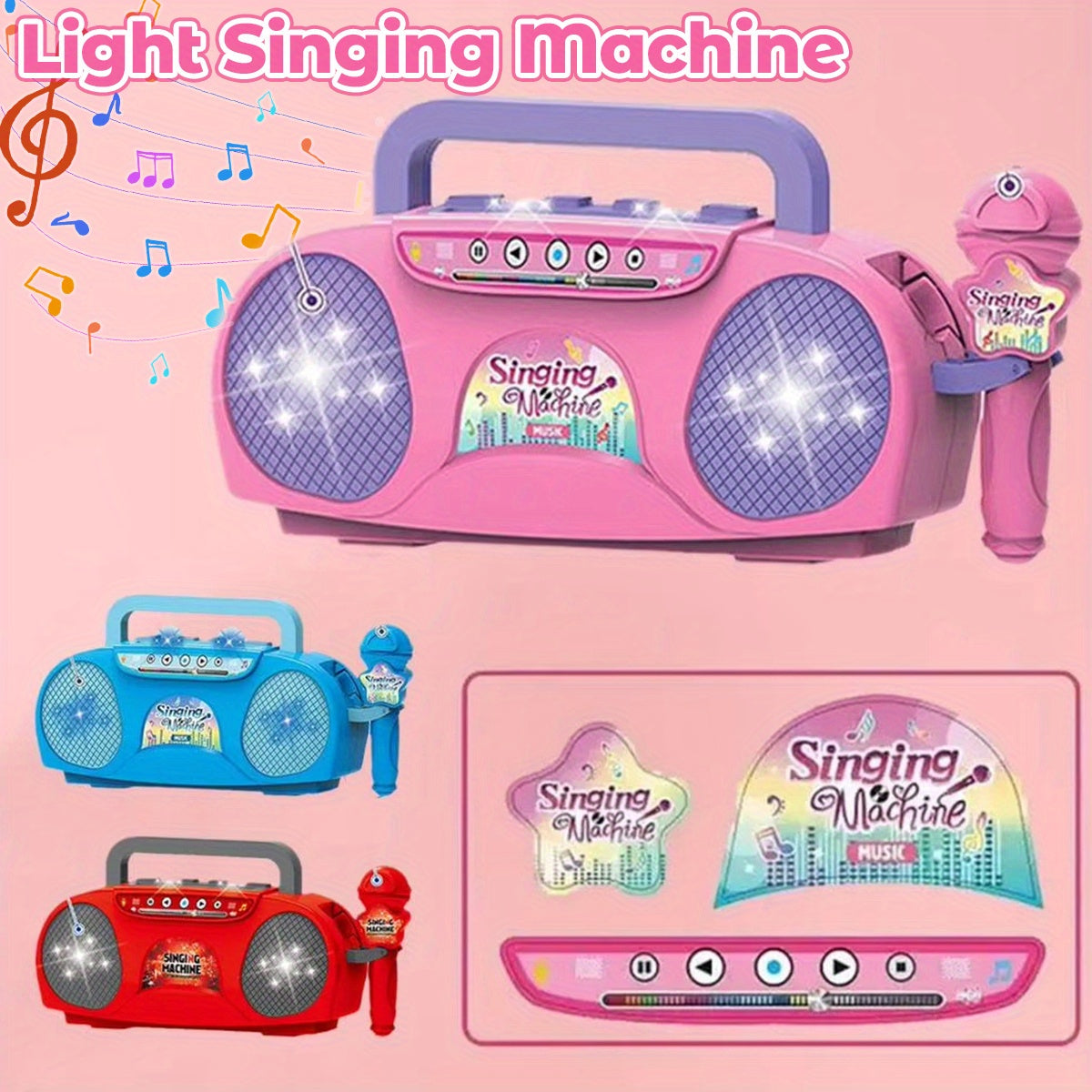 Singing Star Karaoke Microphone Set with Light Effects