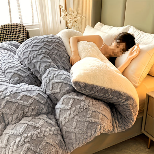 Luxtaf & Sherpa Fleece Comforter - Soft, Thick, and Warm - Machine Washable, Perfect for Bedroom, Guest Room, and Hotel