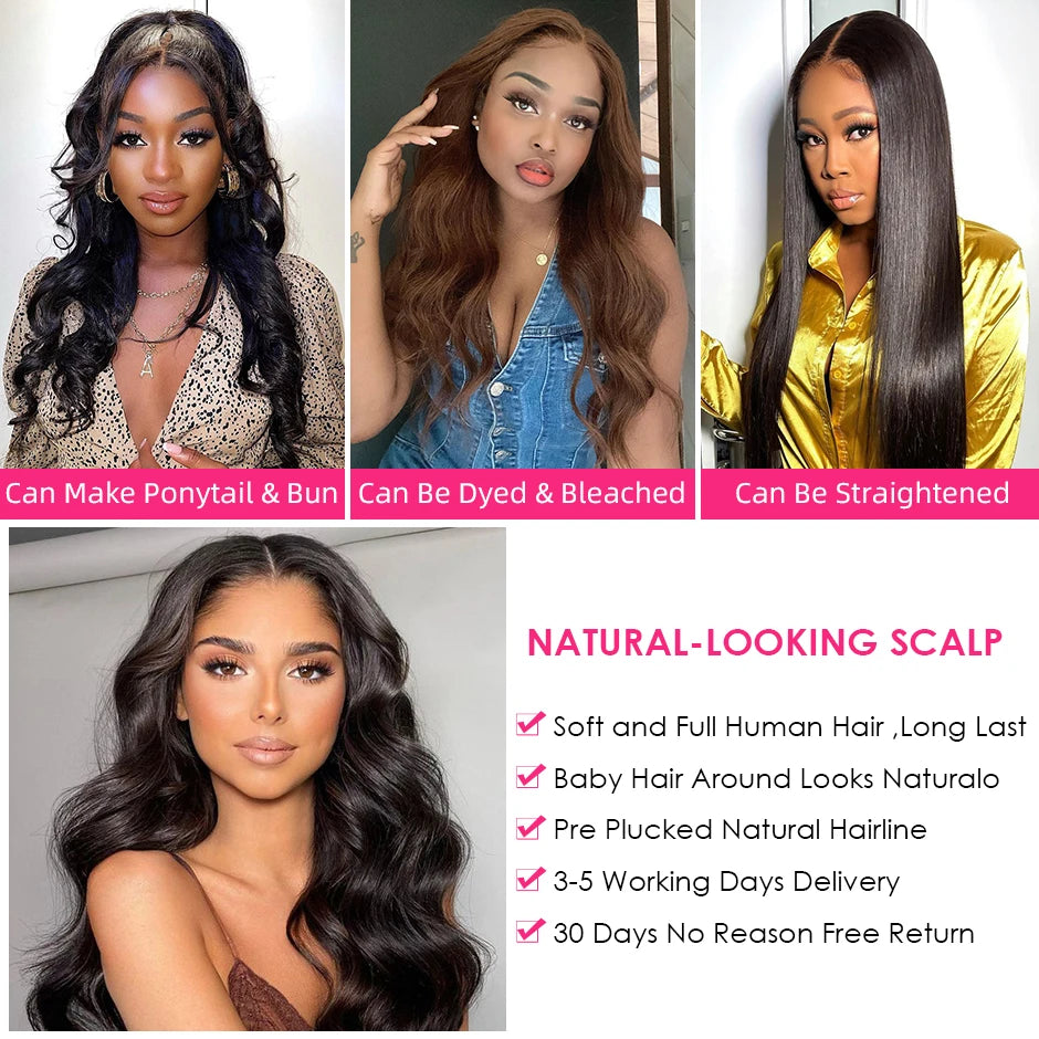 SVT Body Wave Lace Front Human Hair Wig 180% Density Remy Brazilian 4x4 Lace Closure Wig Glueless Human Hair Wigs for Women