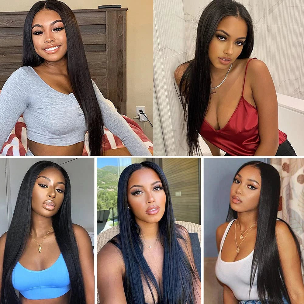 13x3 Straight Lace Front Wig Synthetic Lace Wigs High Quality Brown Glueless Synthetic Lace Frontal Wig Pre Plucked