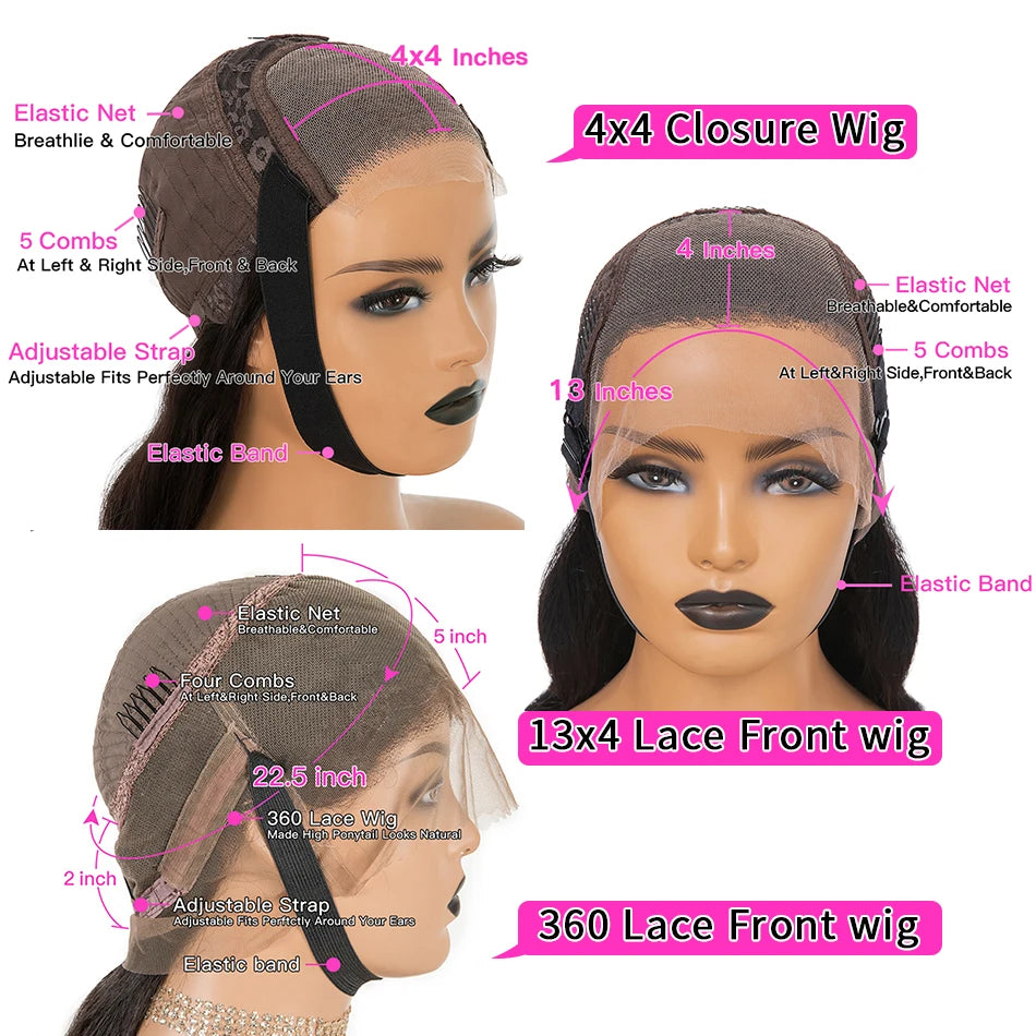 13x4 Chocolate Brown Straight Lace Front Wig 180% Hd Transparent Lace Frontal Wig Pre Plucked Colored Human Hair Wigs For Women