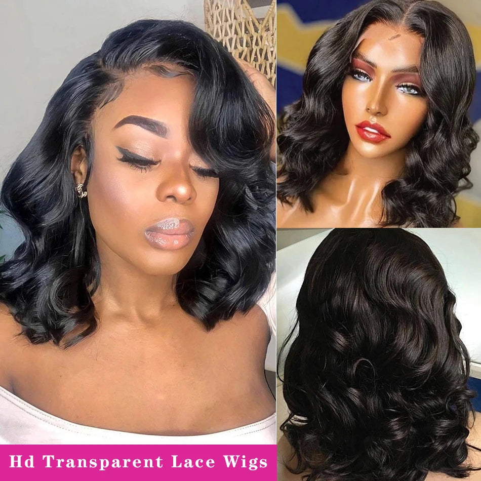 Elegant Brazilian Remy Natural Hairline Body Wave Short Lace Front Bob Wig Unit