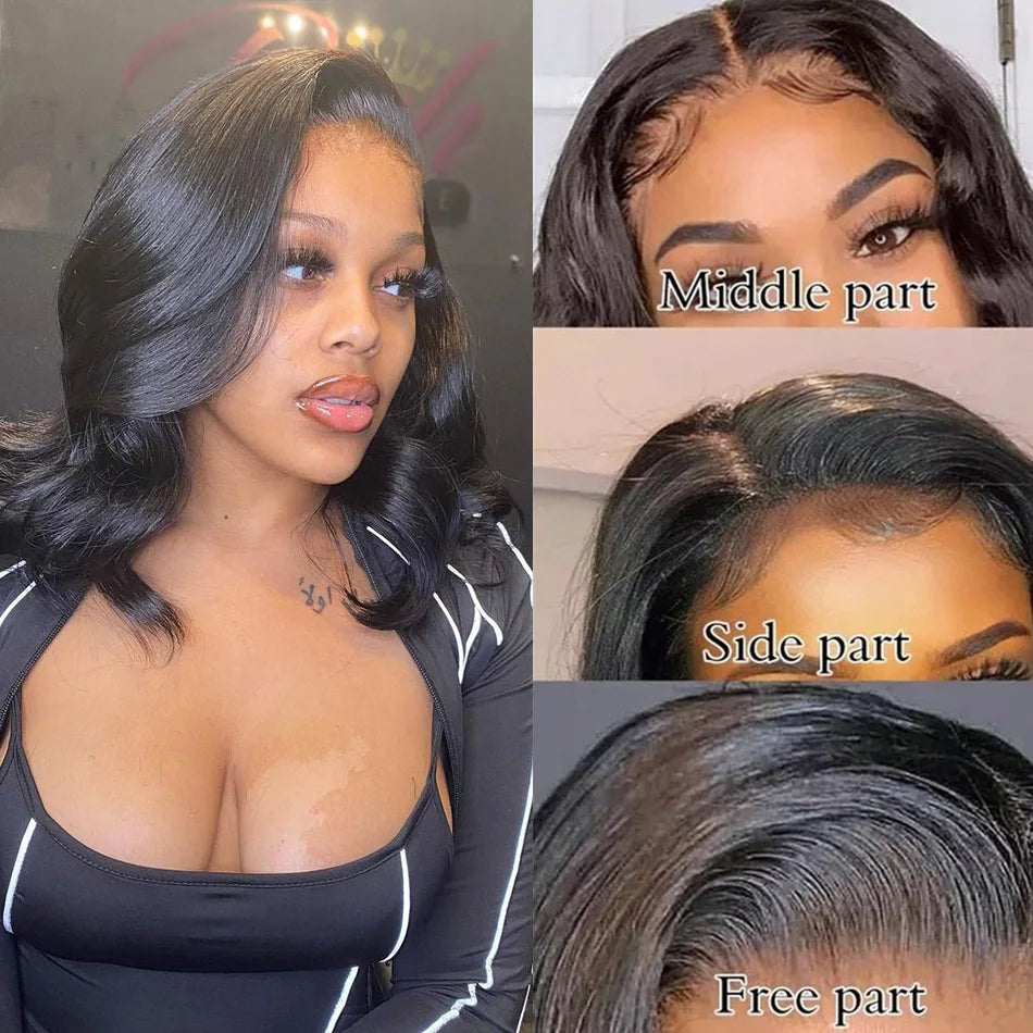 Elegant Brazilian Remy Natural Hairline Body Wave Short Lace Front Bob Wig Unit