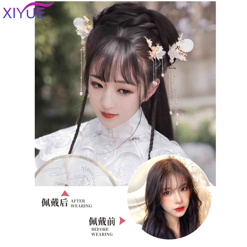 XIYUE Hanfu Wig Costume Fairy Fairy Wig Bag Ancient Style Croissant Hair Bun Lazy Hair Package Hair Pad Hair Set