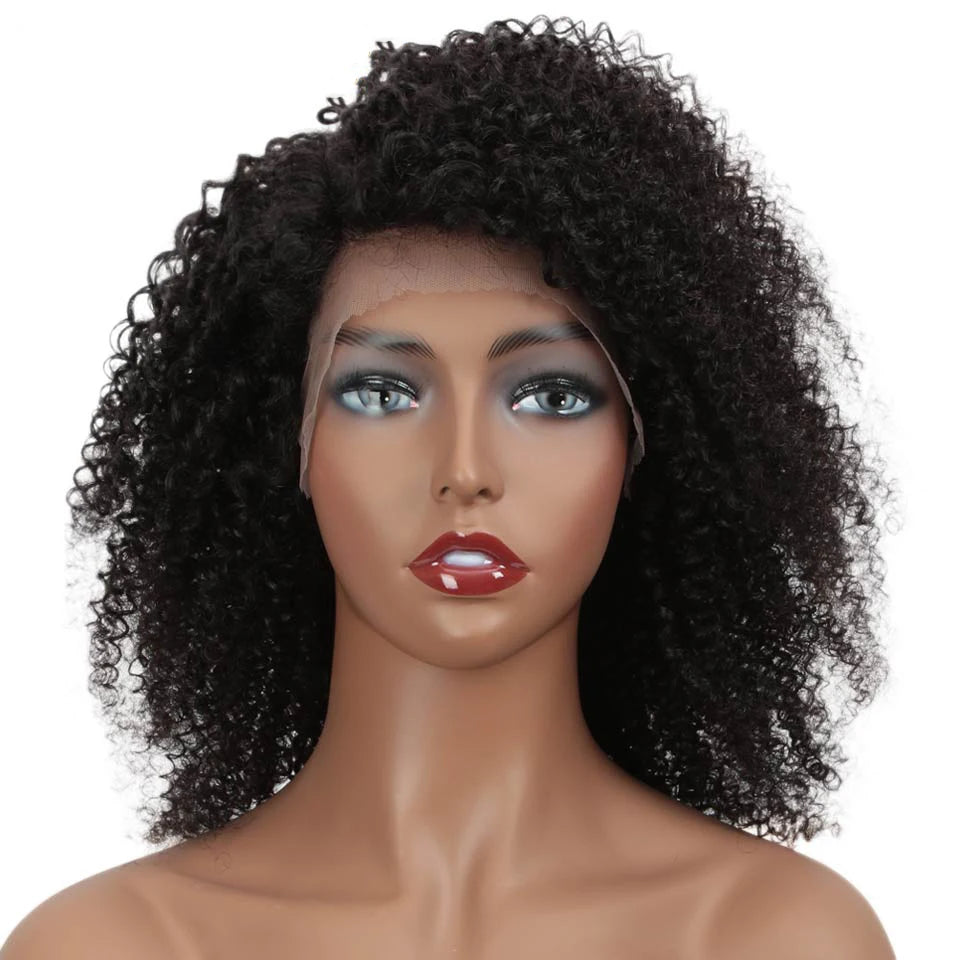 Trueme Afro Kinky Curly Lace Bob Wig Brazilian Lace Front Human Hair Wigs Pre-Plucked Jerry Curly Human Hair Lace Wig For Women