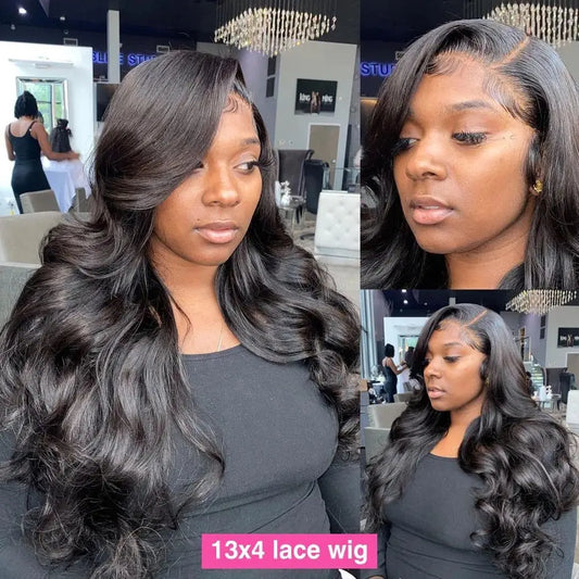 Goddess Remy Human Loose Body Wave Lace Front 13x4 Transparent Wig Unit