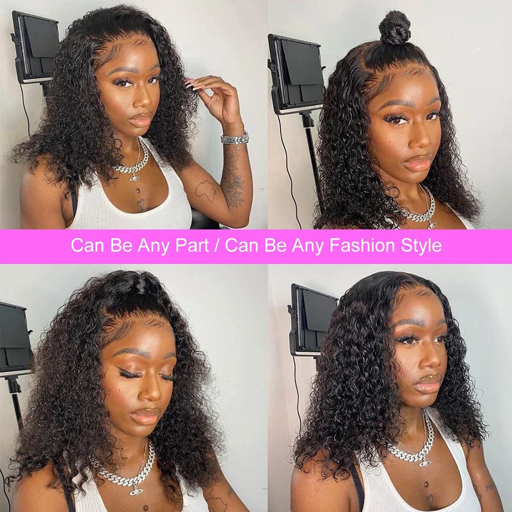 Fayniss Wear And Go Deep Wave Bob Wigs For Women Human Hair Curly Glueless Wig Ready To Go Human Hair Wigs Pre Cut Lace Air Wig