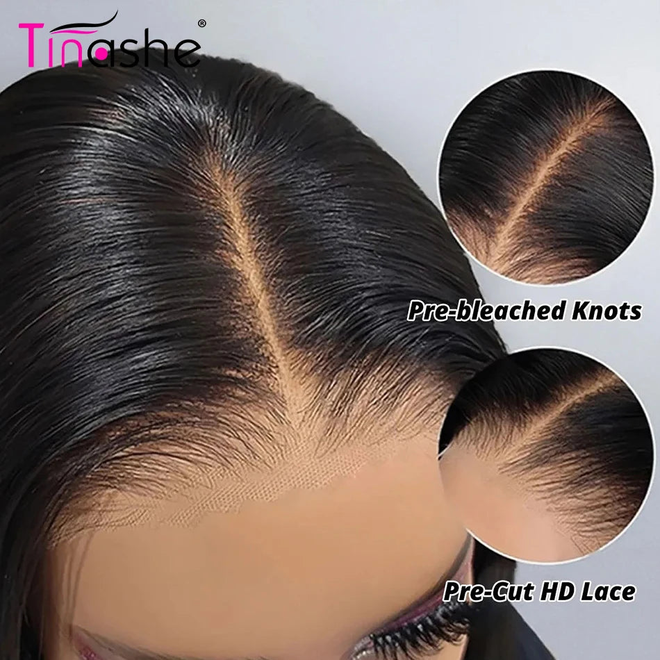 Tinashe Pre Cut HD Lace Wig 4x4 6x5 Body Wave Closure Wig 30" Brazilian Pre-Bleached Knots Glueless Lace Front Human Hair Wigs