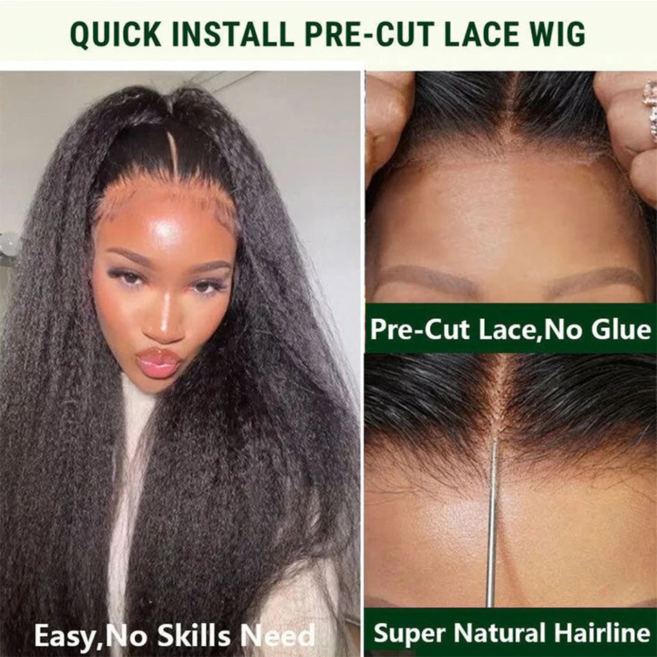 Beautiful Natural Texture 4C Edge Lace Front Human Kinky Straight Hair