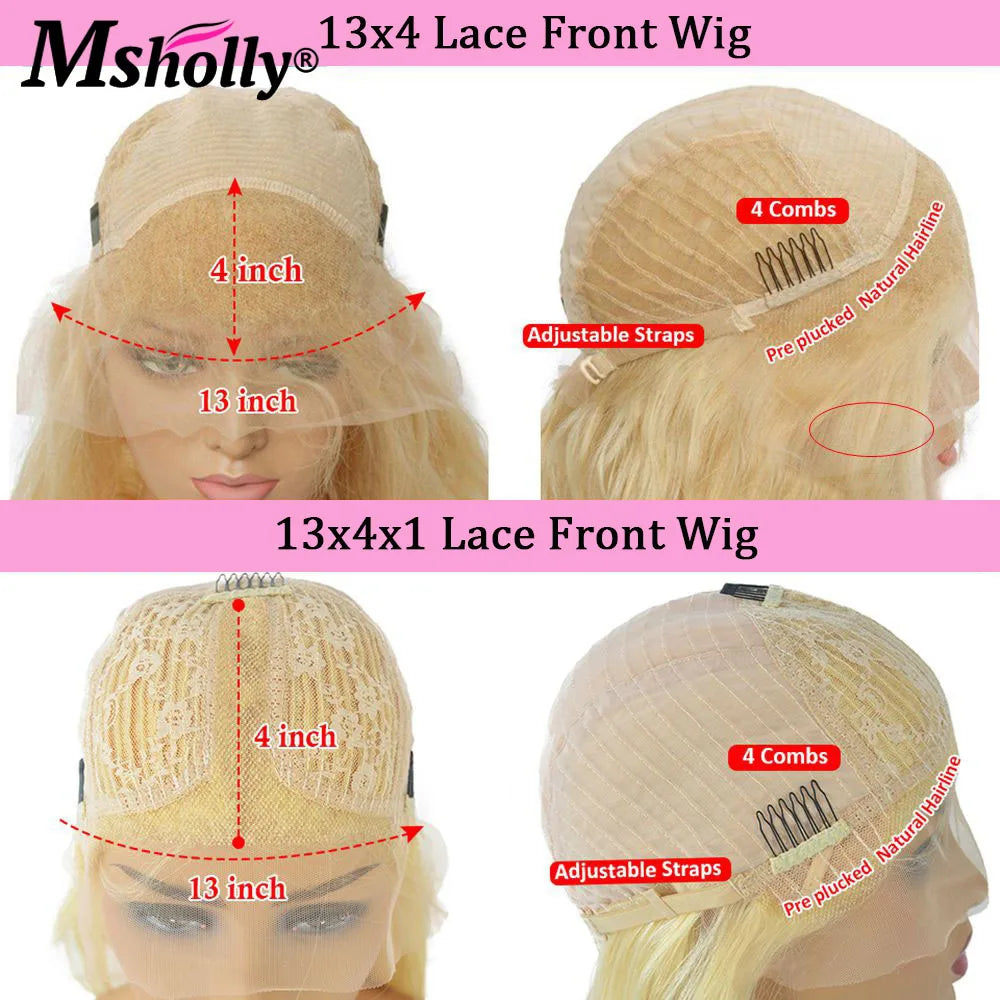 Straight Ash Blonde Human Hair Wig 13x4 Lace Front T Part Transparent Lace Remy Wig For Women Guleless Brazilian Blonde Wigs