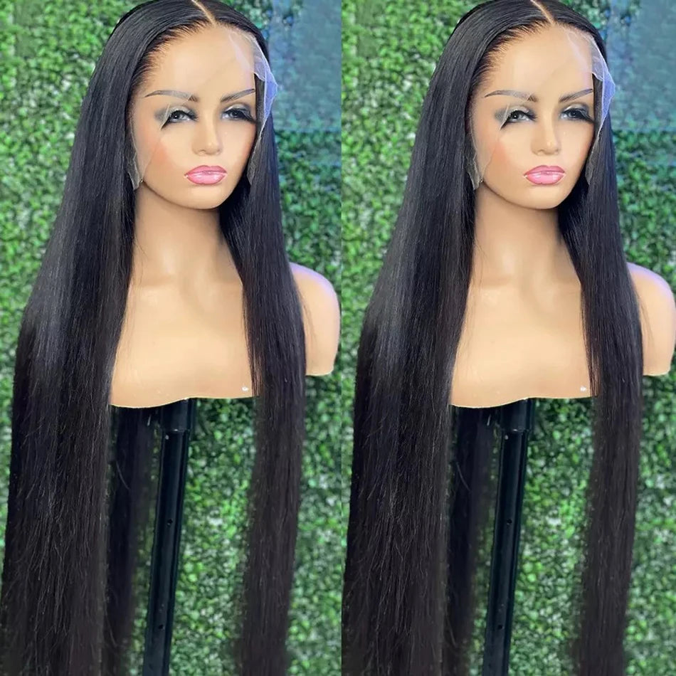 Sleek Bone Straight Remy Transparent Lace Front Human Hair Pre Plucked Wig Unit