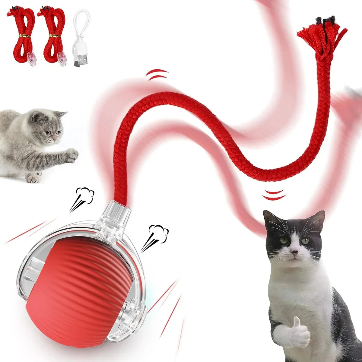 Interactive Cat Rolling Ball - Electric USB Rechargeable